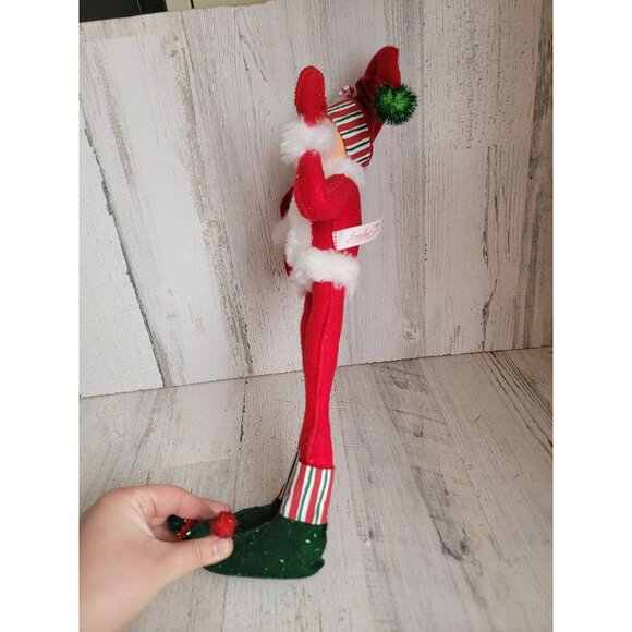 Annalee 15" candy cane elf outfit unique vintage home decor xmas - Picture 5 of 7